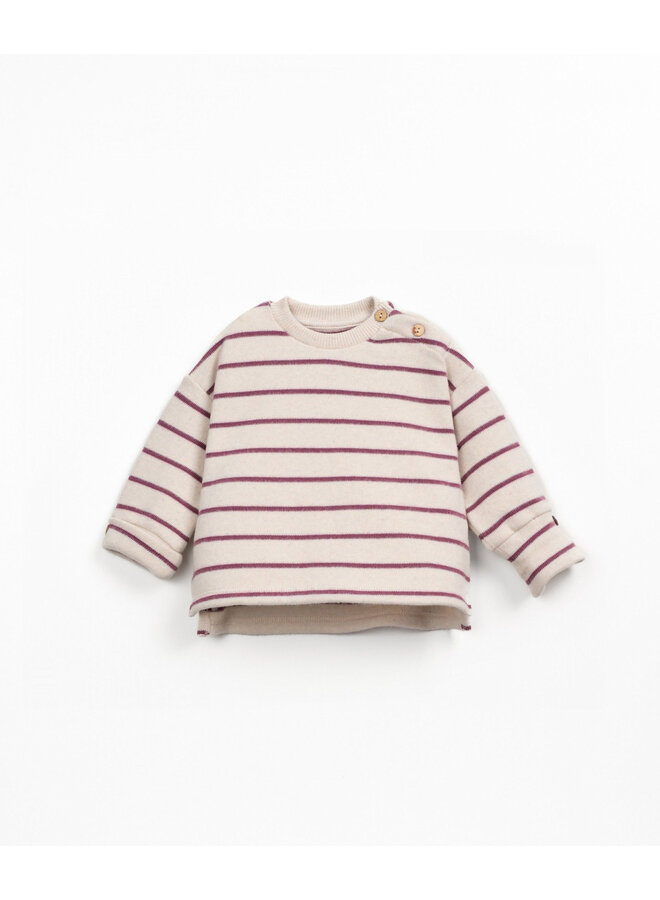 Striped Jersey Sweater Button - Amora - Play Up
