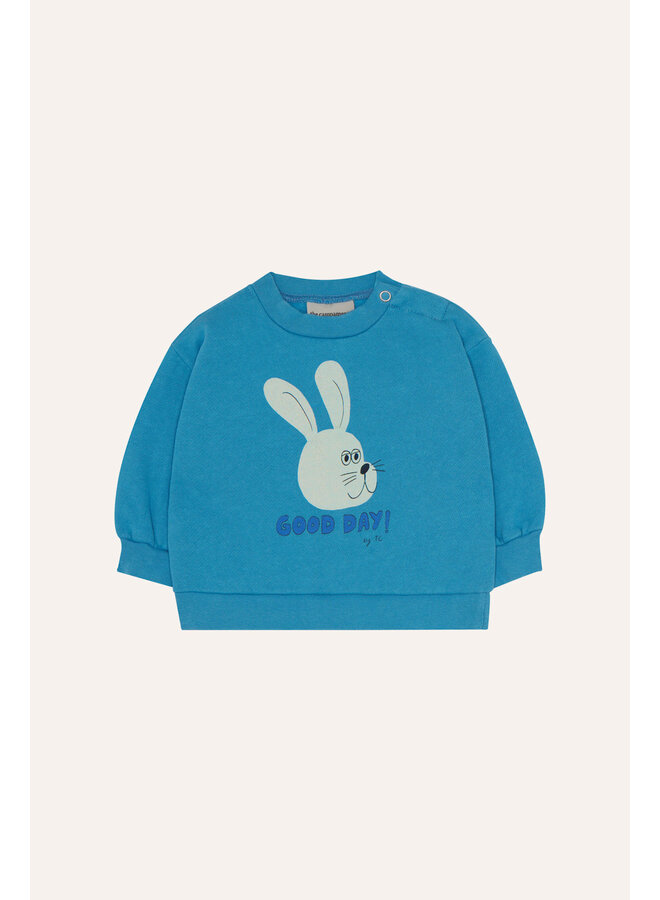 Rabbit Good Day Baby Sweatshirt - Light Blue - The Campamento