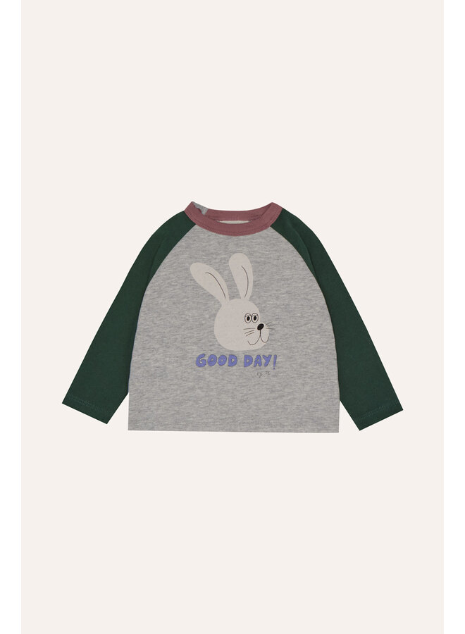 Rabbit Good Day Baby Tshirt - Grey - The Campamento