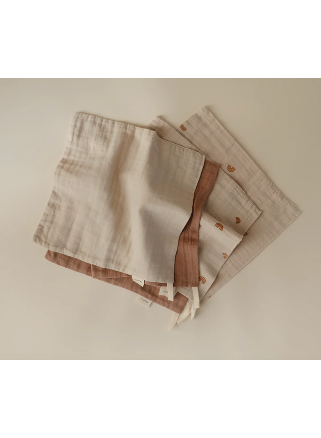 Cotton Washcloths 5 Pack - Rainbow - Mushie