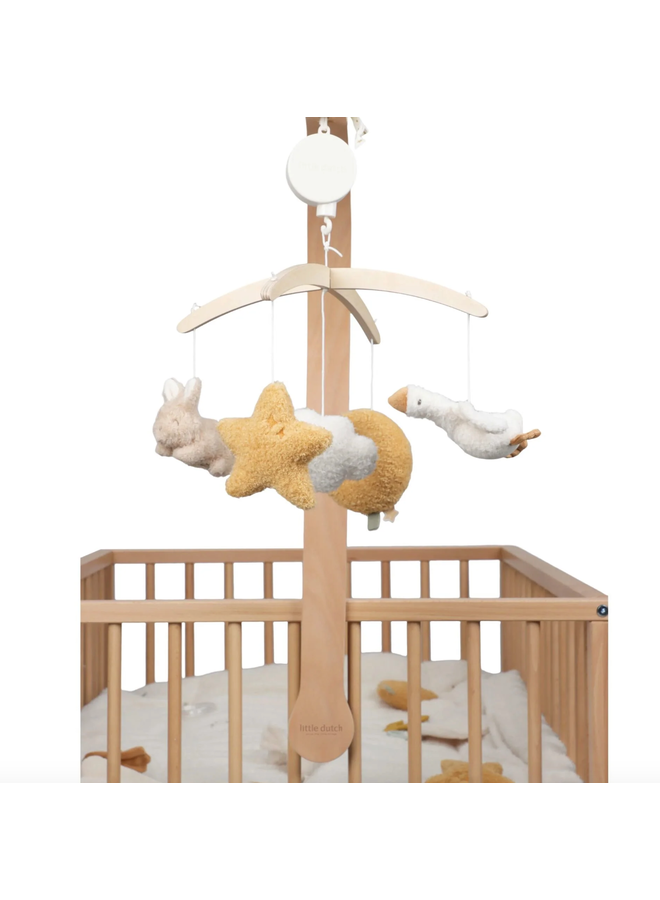 Mobieltje & mobieltjeshouder - Beige Newborn Natural - Little Dutch