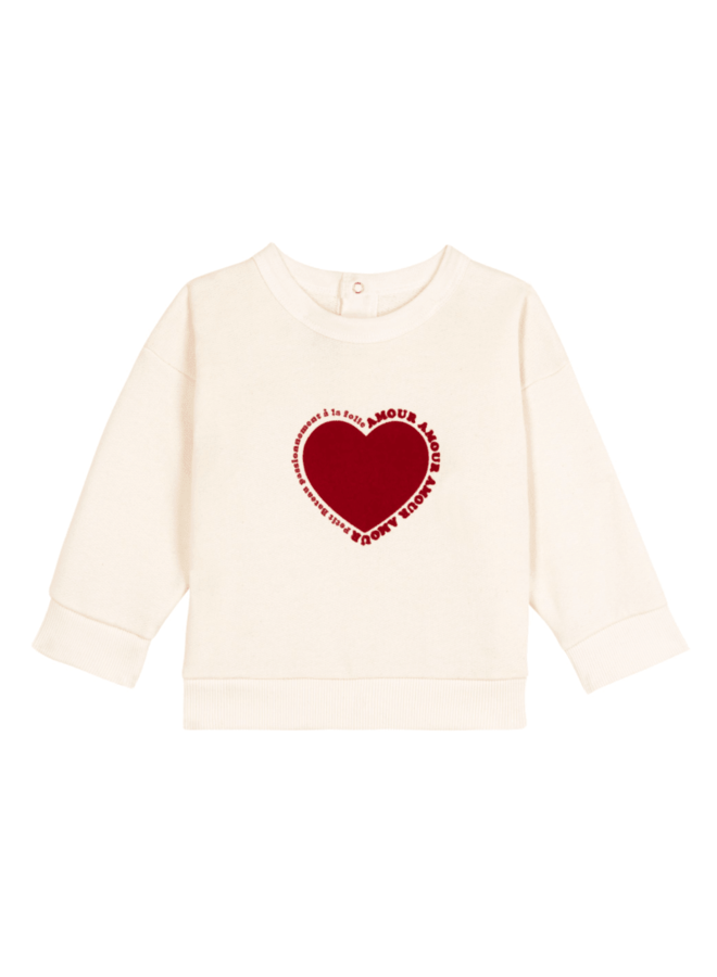 Sweatshirt Heart - Milk - Petit Bateau