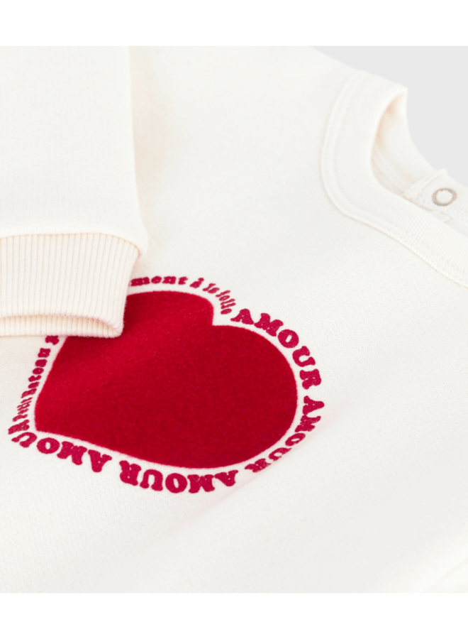 Sweatshirt Heart - Milk - Petit Bateau
