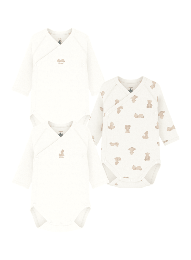 Set van 3 body’s - Teddy bear - Petit Bateau