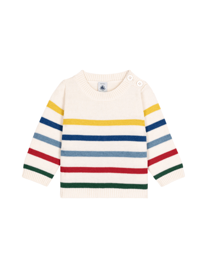 Sweatshirt - Marshmallow/Multico - Petit Bateau