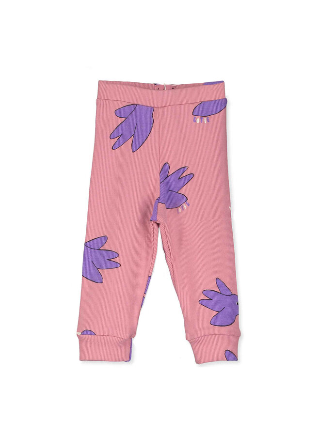 Rib Legging - Flowing Birds Rose - Lotiekids Baby