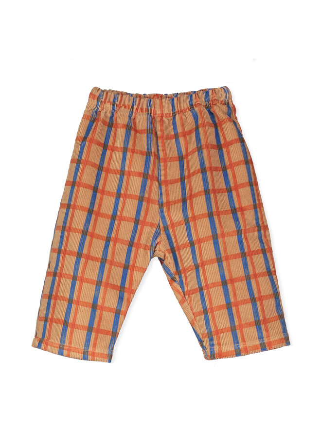 Corduroy Wide Pants - Checks Toasted - Lotiekids Baby