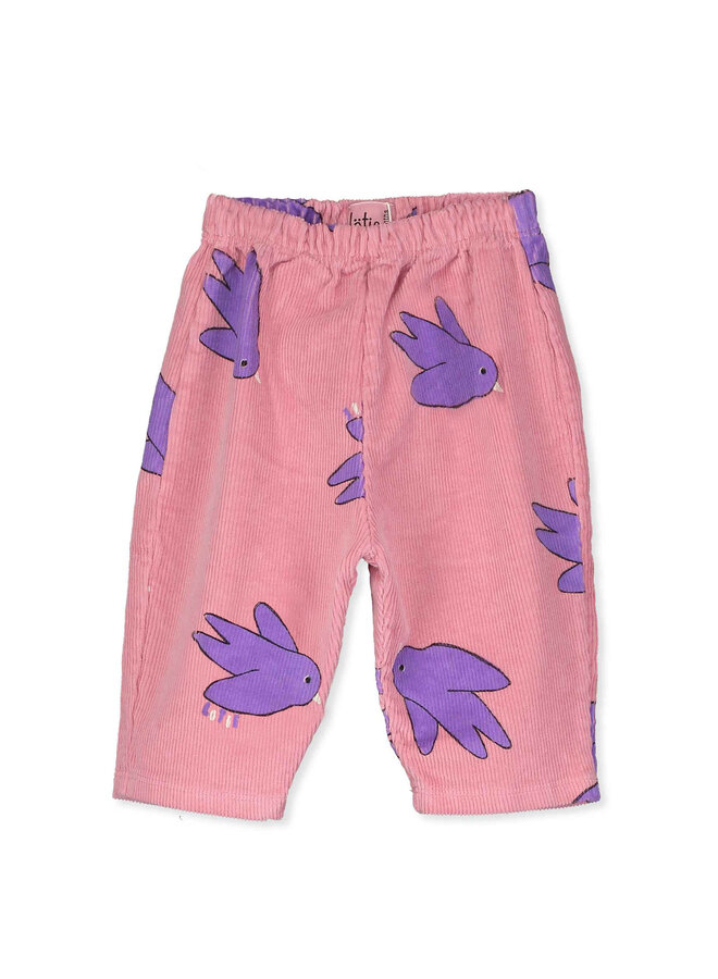 Corduroy Wide Pants - Flowing Birds Rose - Lotiekids Baby