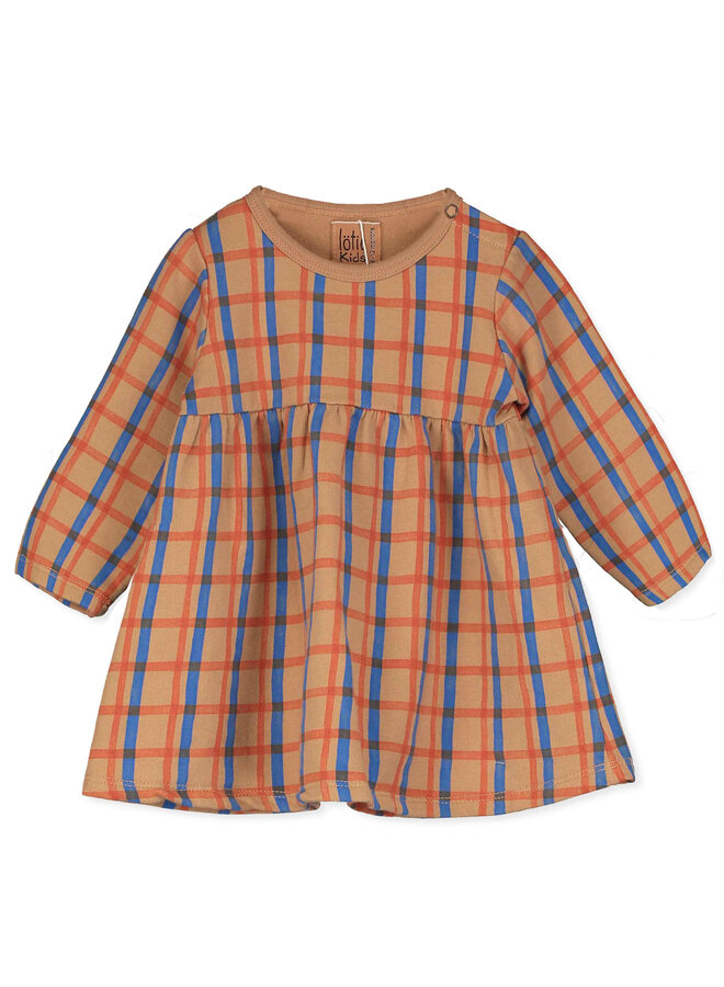 Sweat Dress - Checks Toasted - Lotiekids Baby