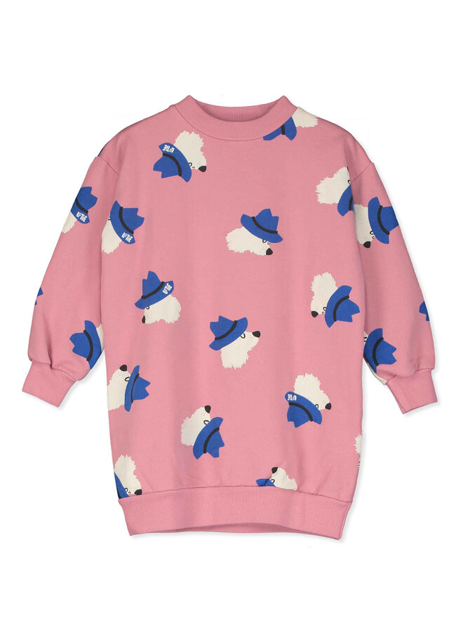 Long Sweatdress - Chill Dogs Rose - Lotiekids