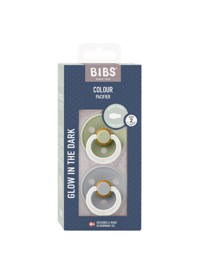 Duo BIBS Symetrical - Sage/Cloud - Glow In The Dark