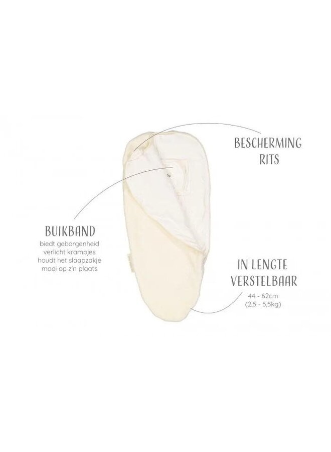 Inbakerslaapzak Piep 0-3M - Teddy - Pure - Puckababy