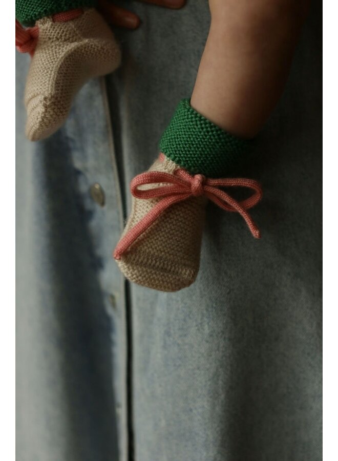 Happy Booties - Cream/Grass - HVID
