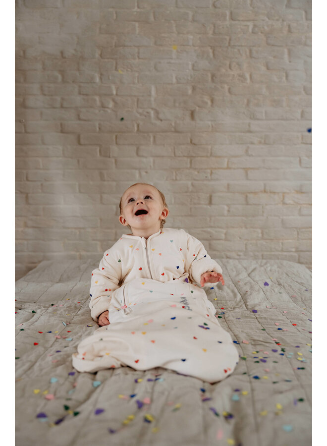 Peuterslaapzak >2,5J - Cotton Hearts Confetti - Puckababy