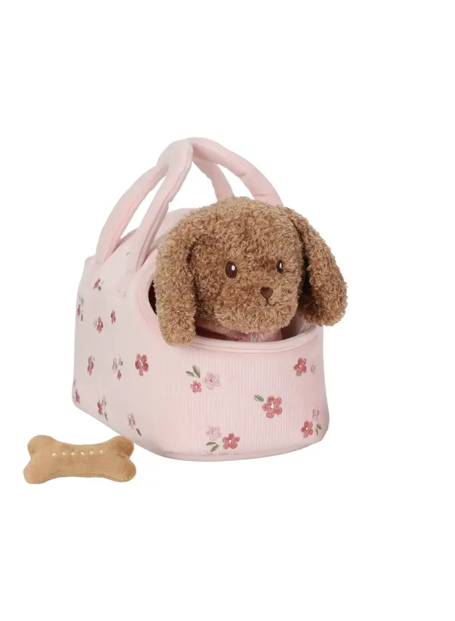 Knuffelhond Jackie in tas - Little Dutch