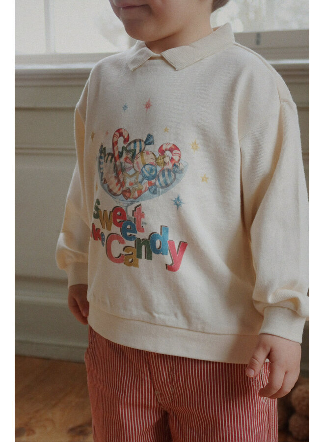 Luc Pants - Milk Rouge Stripe - Konges Slojd