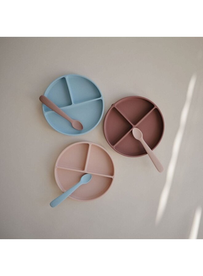 Set Siliconen babylepels - Powder Blue - Mushie