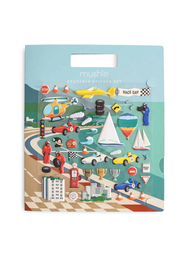 Sticker Book Race Cars - Reusable - Mushie