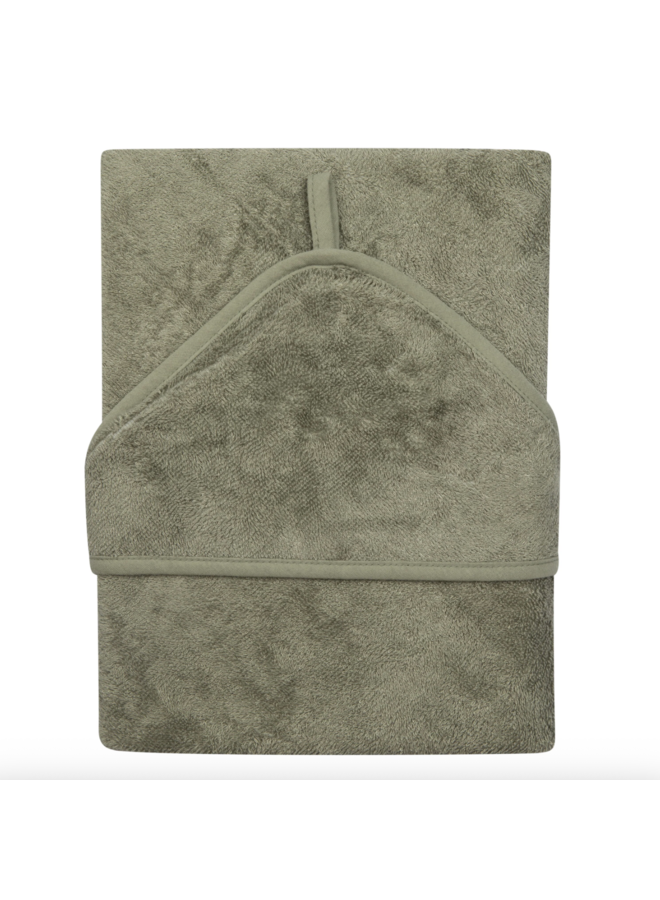 Hooded towel (74x74) - Whisper Green - Timboo