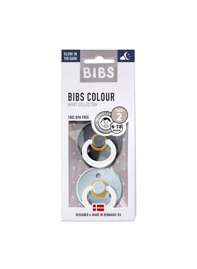 Duo BIBS - Glow in the dark - Iron/Baby Blue
