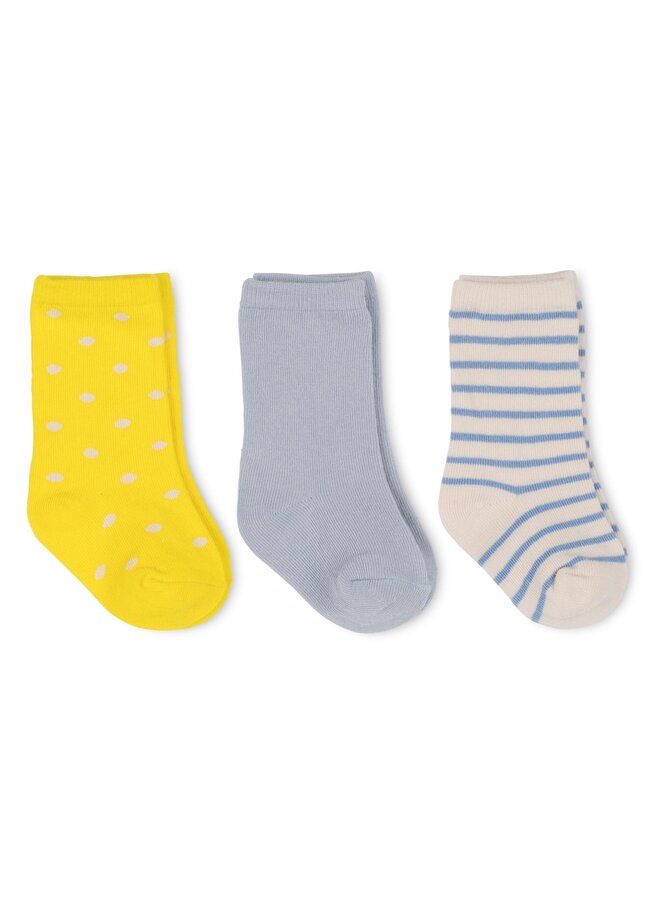 3 Pack Rib Socks - Ocean/Stripe/Dot - Konges Slojd