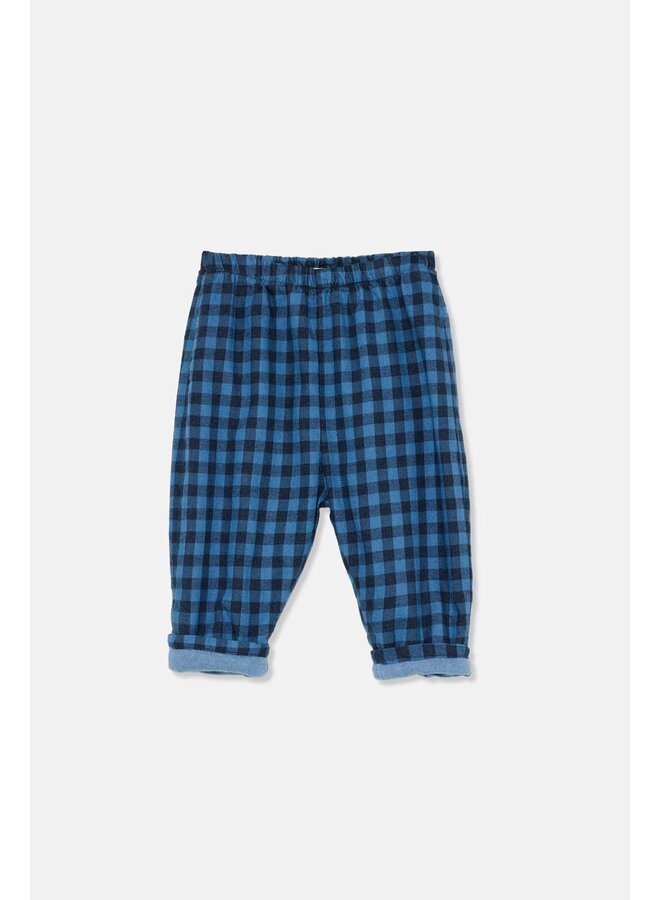 Gingham baby pants - Blue - My Little Cozmo