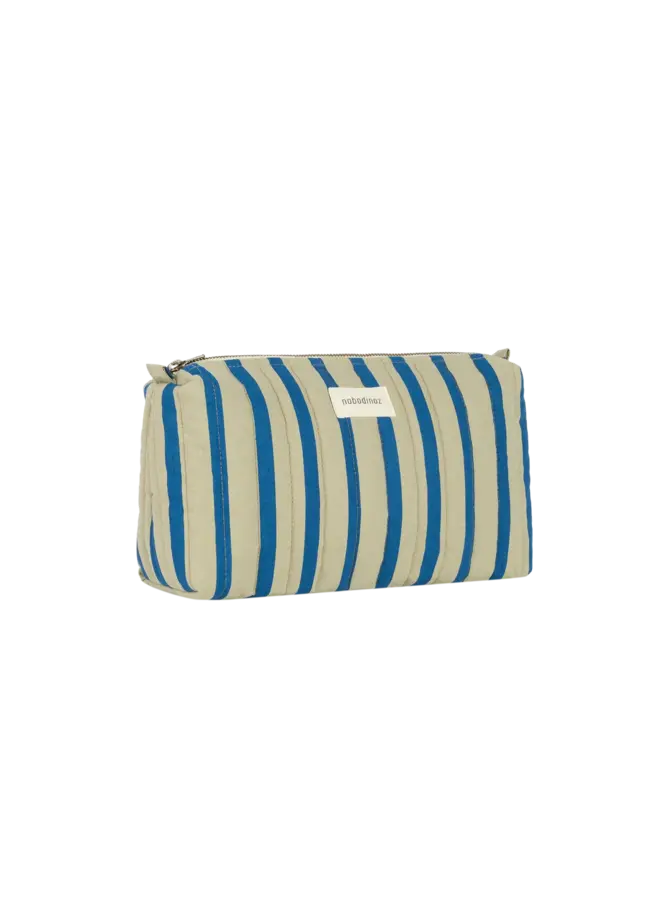 Waterproof Toilettas Stories - Green Blue Stripes - Nobodinoz