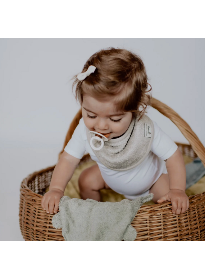 Kwijlslabbetje (dubbel gelaagd) - Feather Grey - Timboo