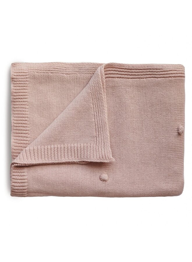 Gebreid deken - Textured Dots Blush - Mushie
