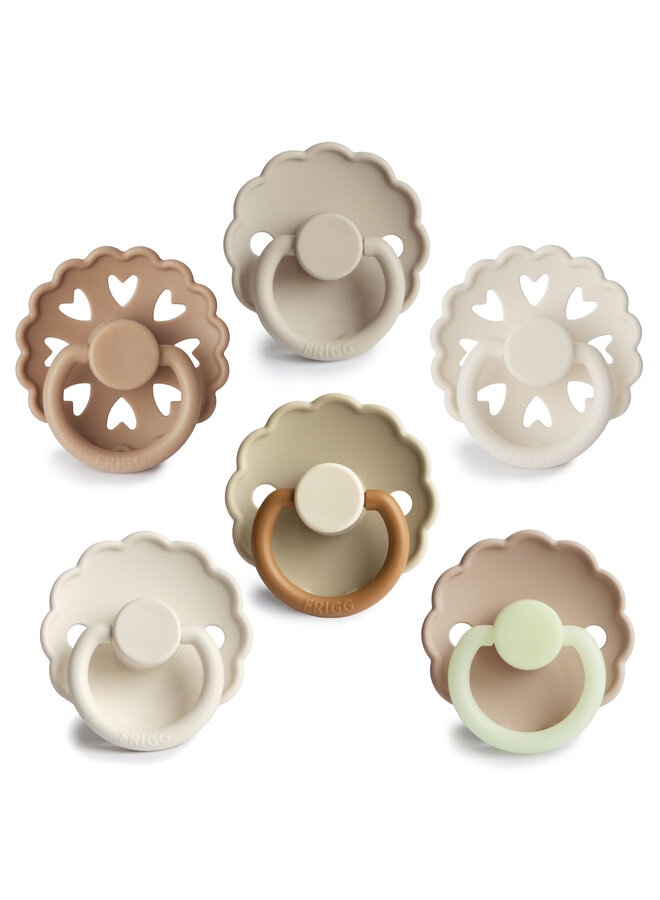 Silicone Pacifier 6 Pack - Cinnamon Charm - Frigg