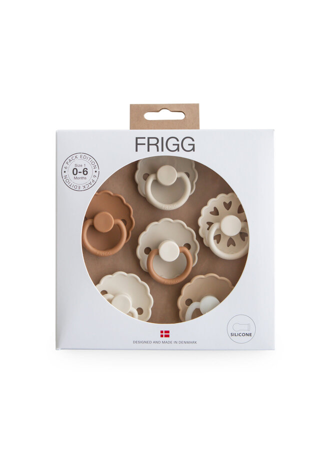 Silicone Pacifier 6 Pack - Cinnamon Charm - Frigg