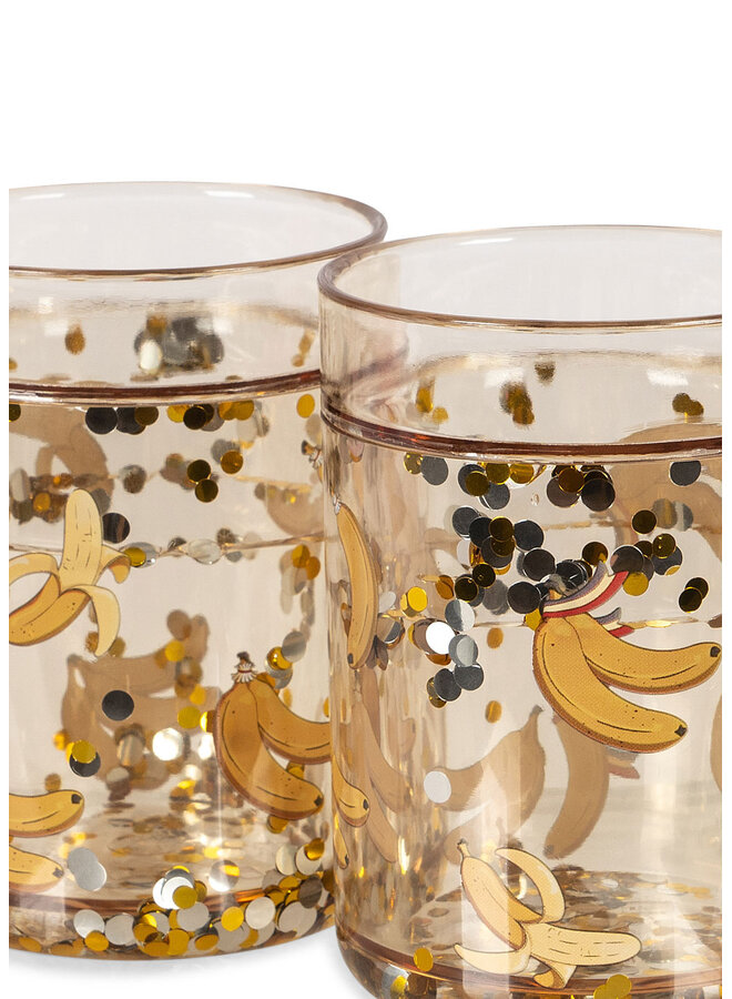 2 Pack Glitter Cups - Let's Go Bananas - Konges Slojd