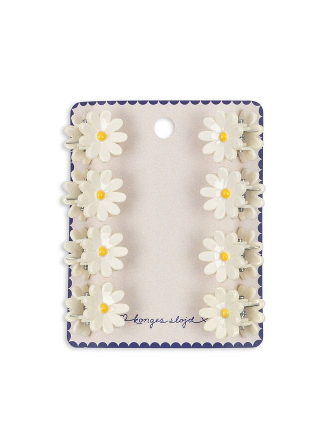 8 Pack Daisy Mini Hair Claw - Antique White - Konges Slojd