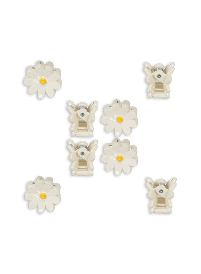 8 Pack Daisy Mini Hair Claw - Antique White - Konges Slojd