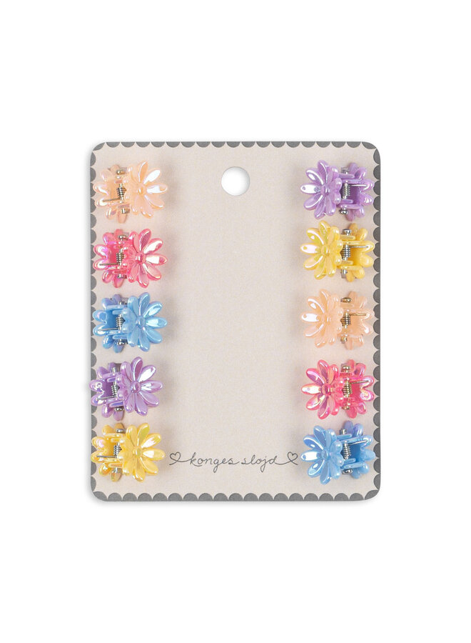 10 Pack Mini Flower Hair Claws - Multi - Konges Slojd