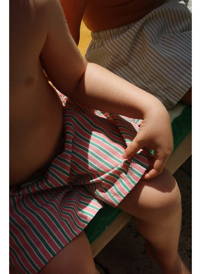 Asnou Swim Shorts - Blush Stripe - Konges Slojd