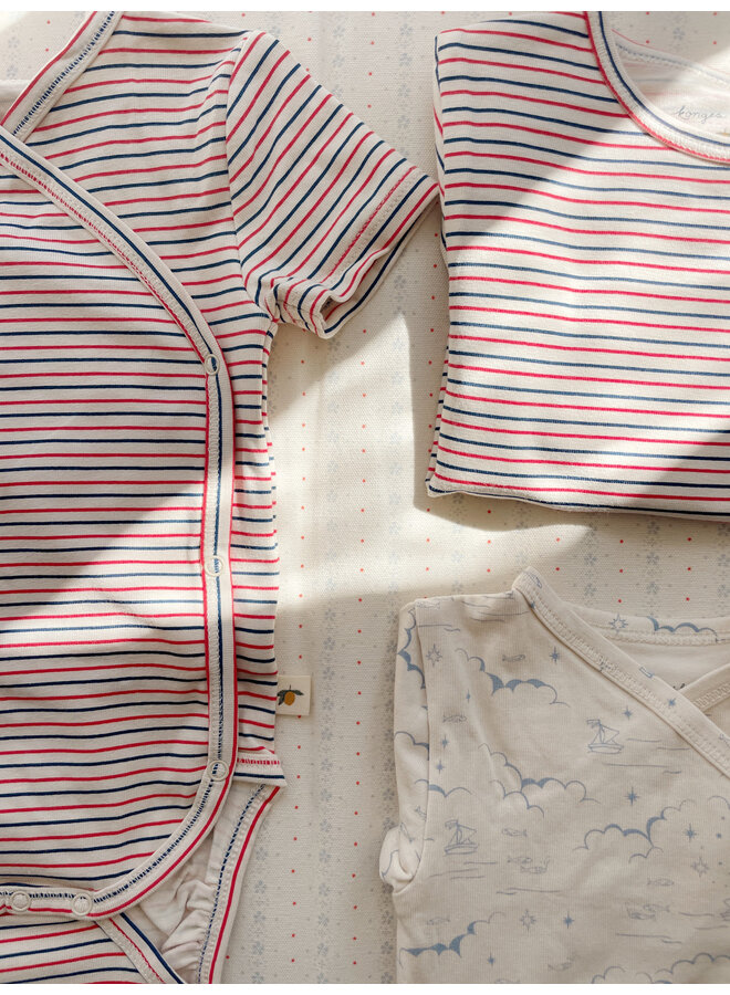 Basic Short Sleeve Body - Stripe Tricolore Petit - Konges Slojd