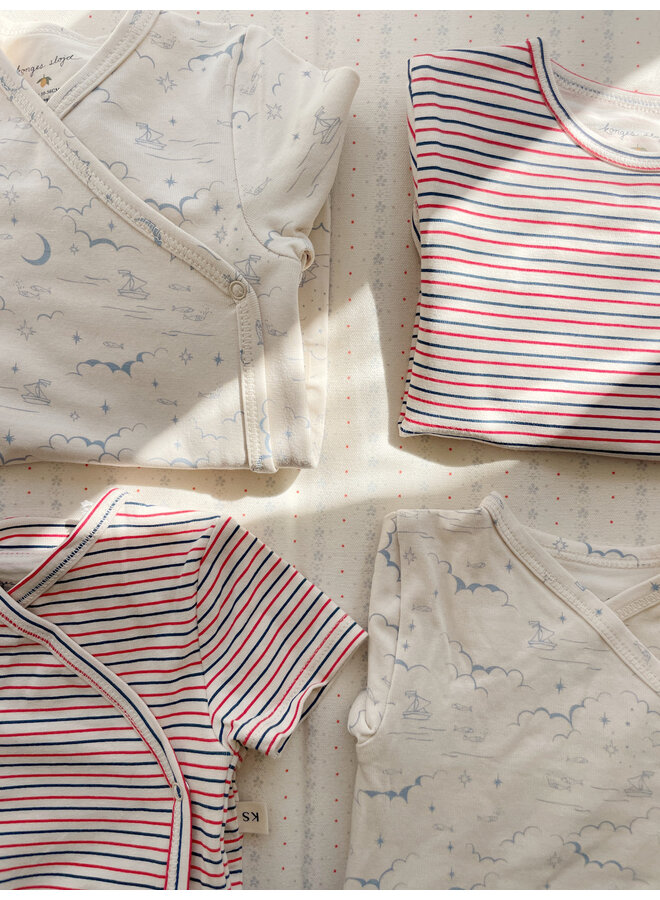 Basic Newborn Onesie - Stripe Tricolore Petit - Konges Slojd