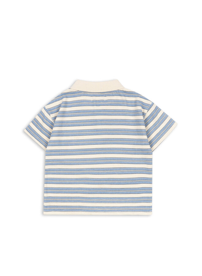 Spotty Short Sleeve Polo - Stripe Ciel - Konges Slojd