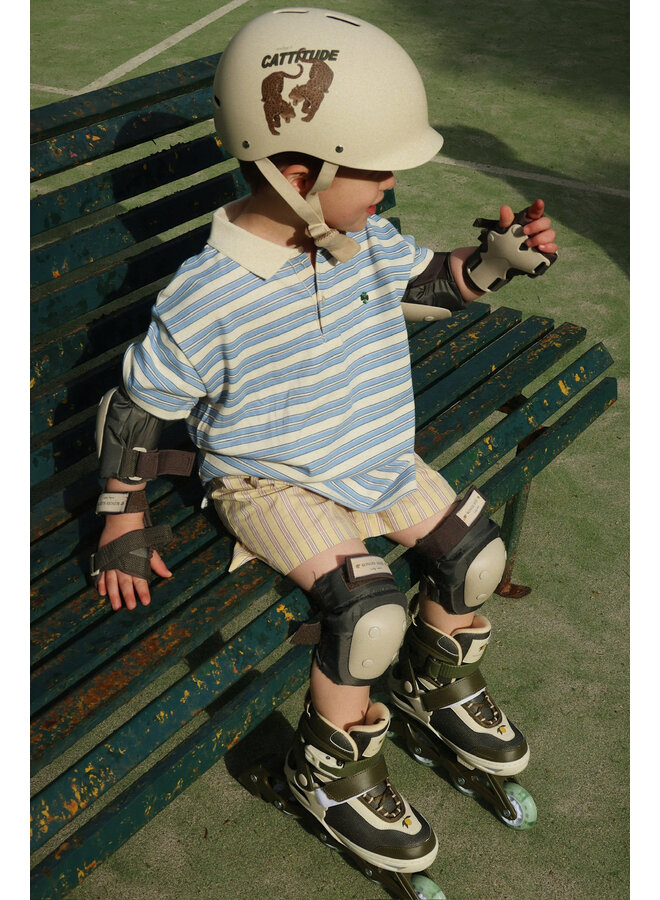 Spotty Short Sleeve Polo - Stripe Ciel - Konges Slojd