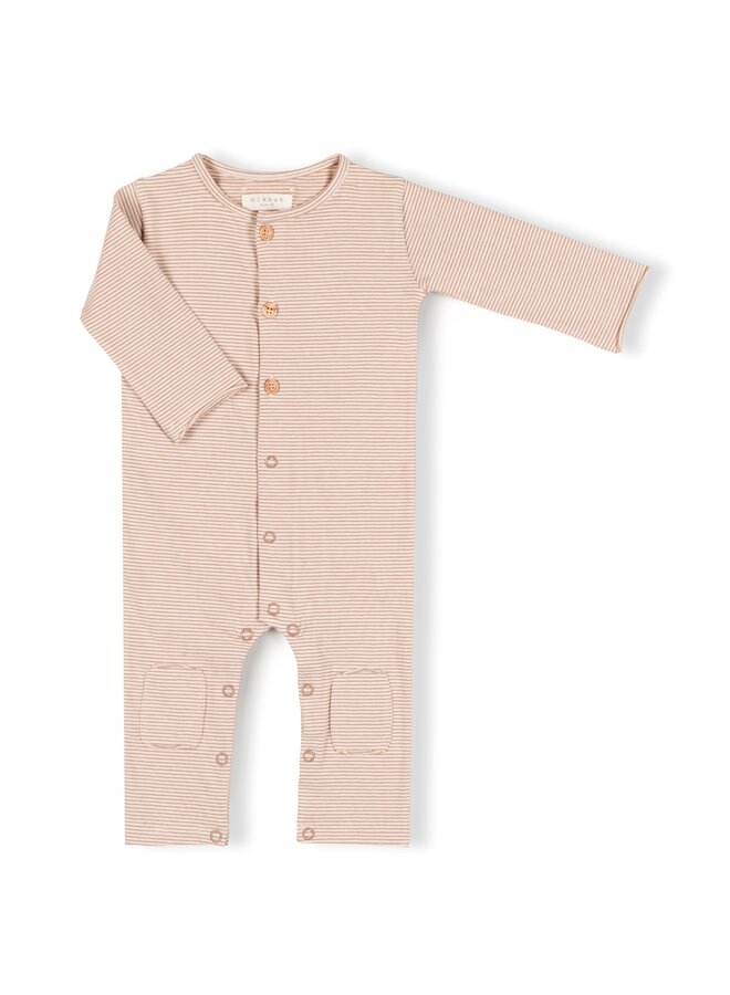 Butt Onesie - Biscuit Stripe - Nixnut