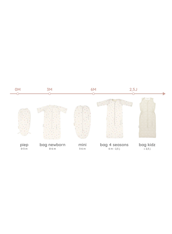 Inbakerslaapzak Mini 3/6M - Cotton - Confetti Hearts - Puckababy