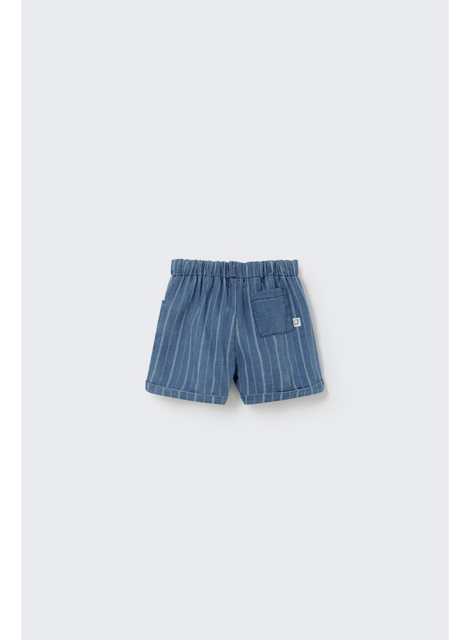 baby bermuda shorts - striped denim - My Little Cozmo