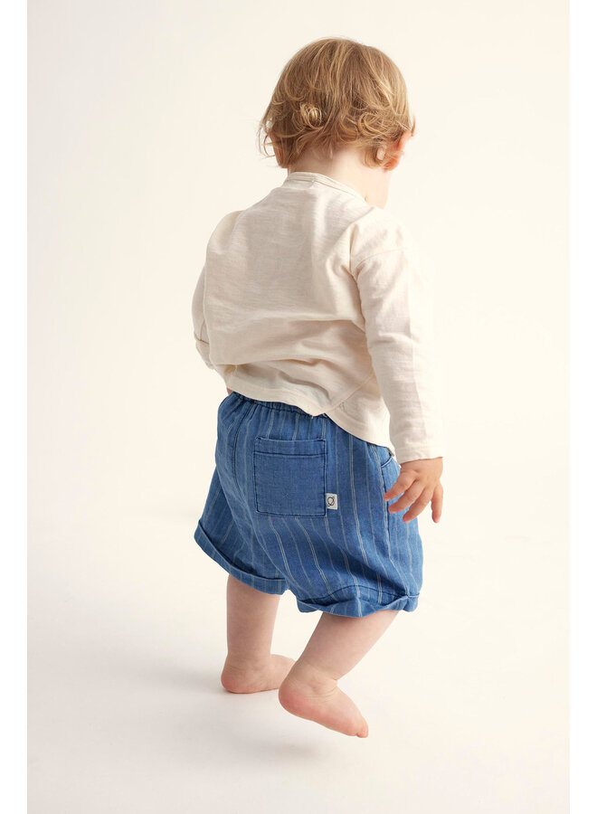baby bermuda shorts - striped denim - My Little Cozmo