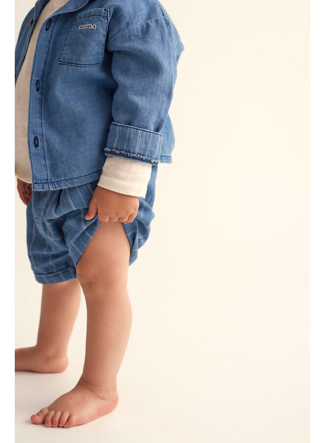 baby bermuda shorts - striped denim - My Little Cozmo