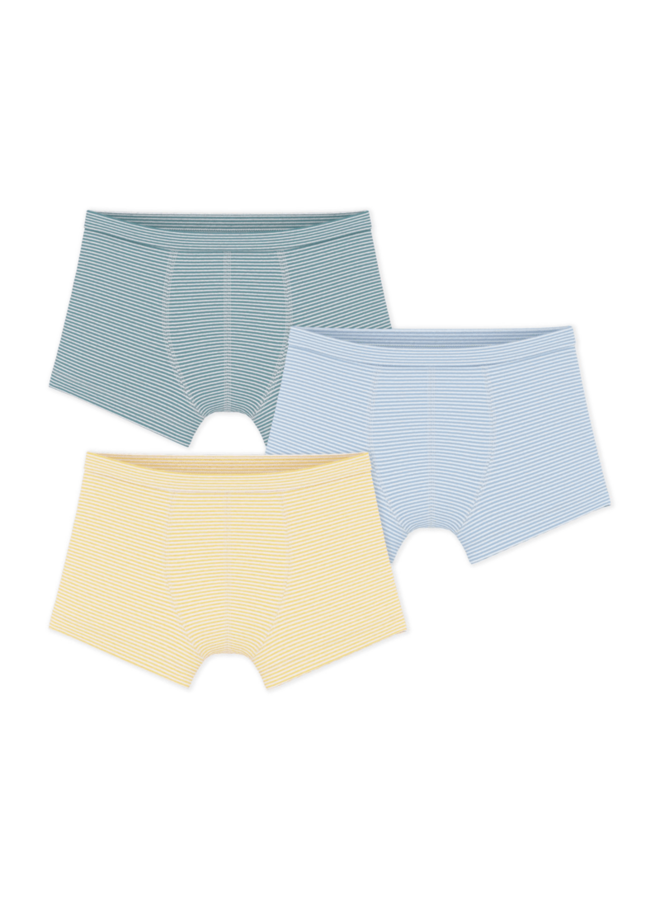 Set van 3 katoenen boxershorts met streepjes - Multicouleur - Petit Bateau