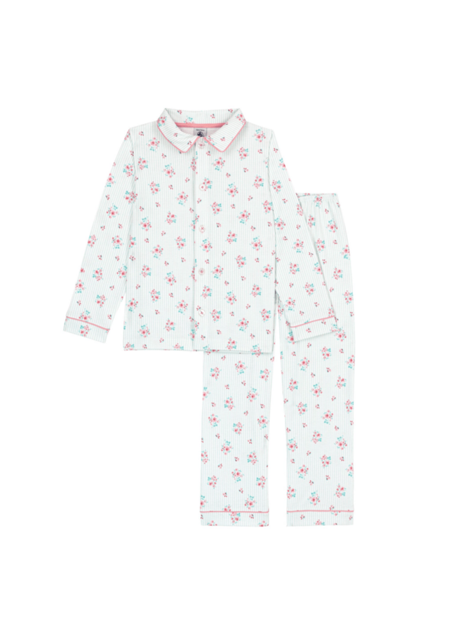 Pyjama uit 2 stuks Lange Mouwen - Bloemetjes - Petit Bateau