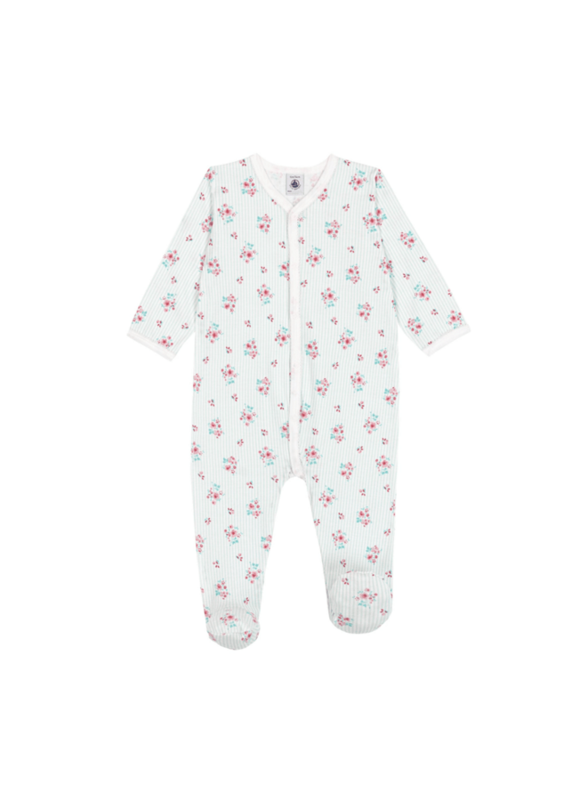 Katoenen Babypyjama - Bloemenprint multicouleur - Petit Bateau