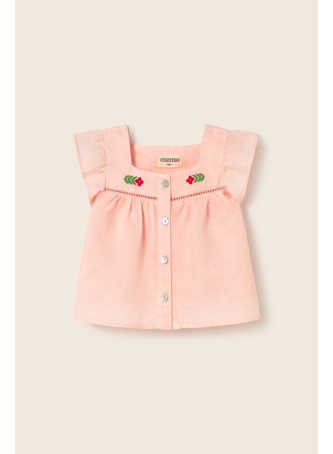 Linen Shirt Vivi - Cloud Pink - My Little Cozmo