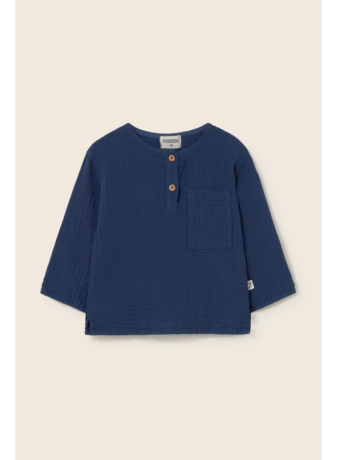 Muslin Shirt Iago - Navy - My Little Cozmo